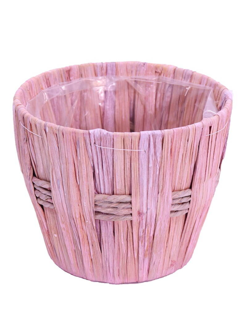Cesta porta vaso - Round Tall Basket rosa