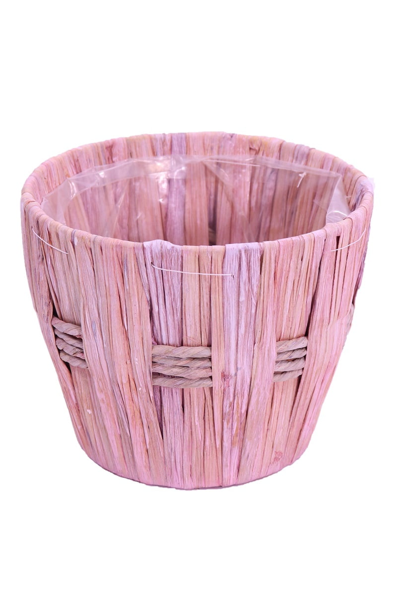 Cesta porta vaso - Round Tall Basket rosa