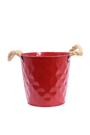 Porta vaso - Metal Round Pot Red v17 egarden.store online